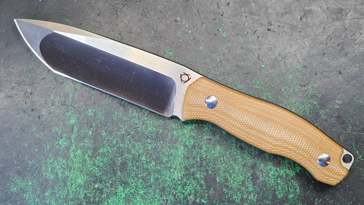 Sixleaf SL-63 Fixed Blade Brown Micarta Crowned 9Cr14MoV NEW - OPEN BOX)