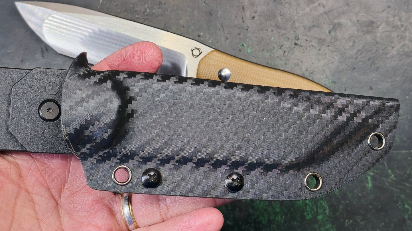 Sixleaf SL-63 Fixed Blade Brown Micarta Crowned 9Cr14MoV NEW - OPEN BOX)