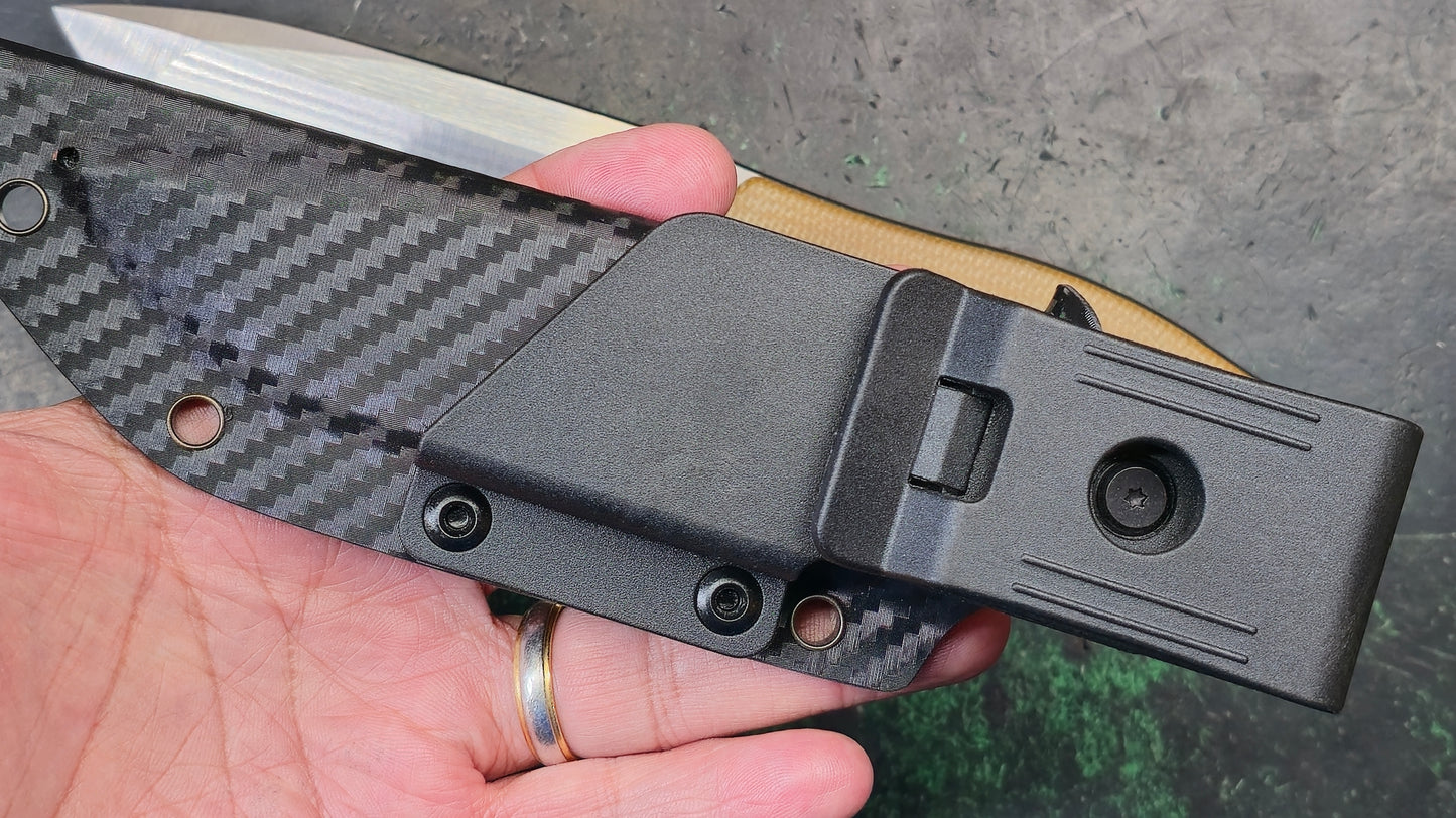 Sixleaf SL-63 Fixed Blade Brown Micarta Crowned 9Cr14MoV NEW - OPEN BOX)