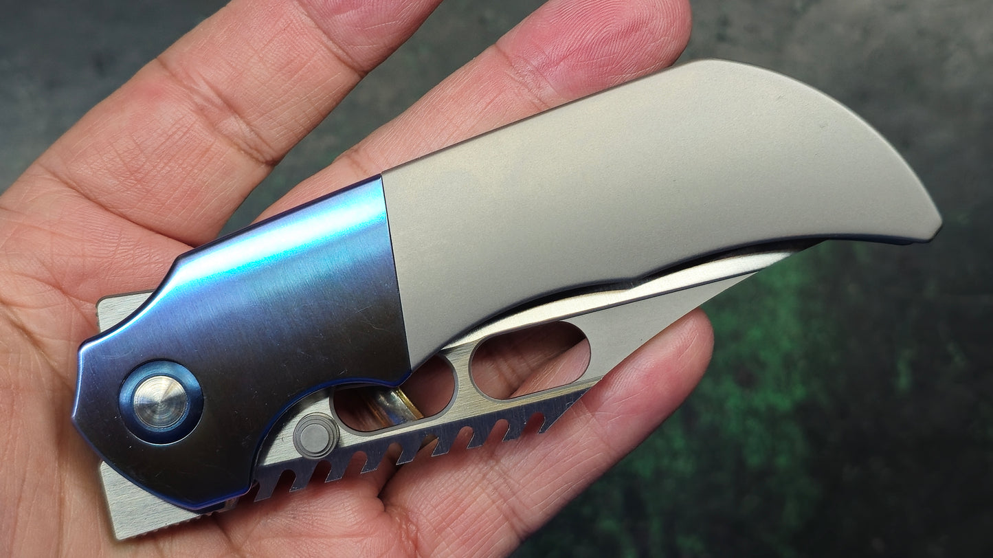 Folding Knife Sand-01-BL TC4 Titanium alloy Handle 10Cr15Mov Blade (NEW)