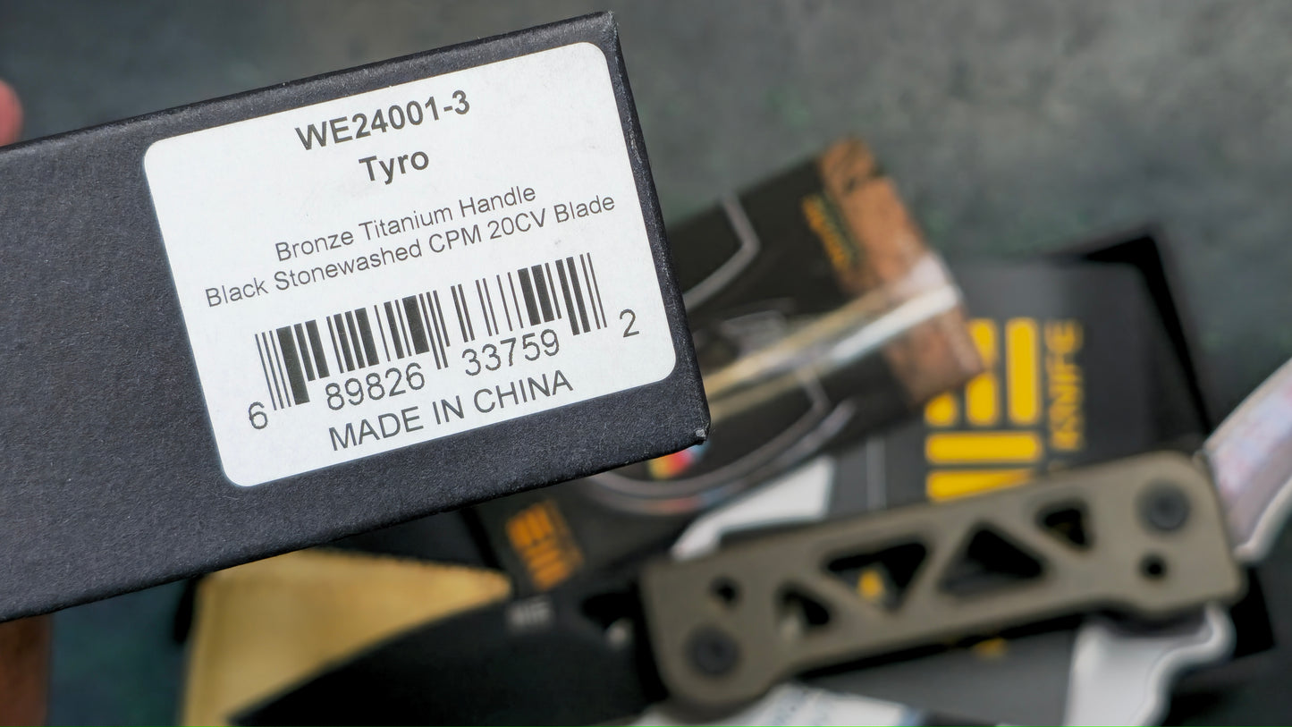 WEKNIFE Tyro Bronze Titanium 20CV Black Stonewash (NEW - OPEN BOX)