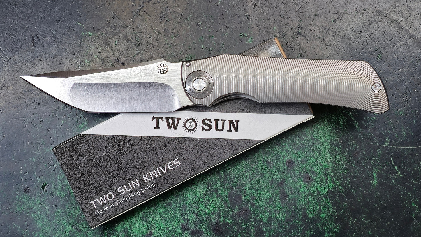 TwoSun TS144 Titanium Clip Point YJ01-V1 TS144 (NEW)