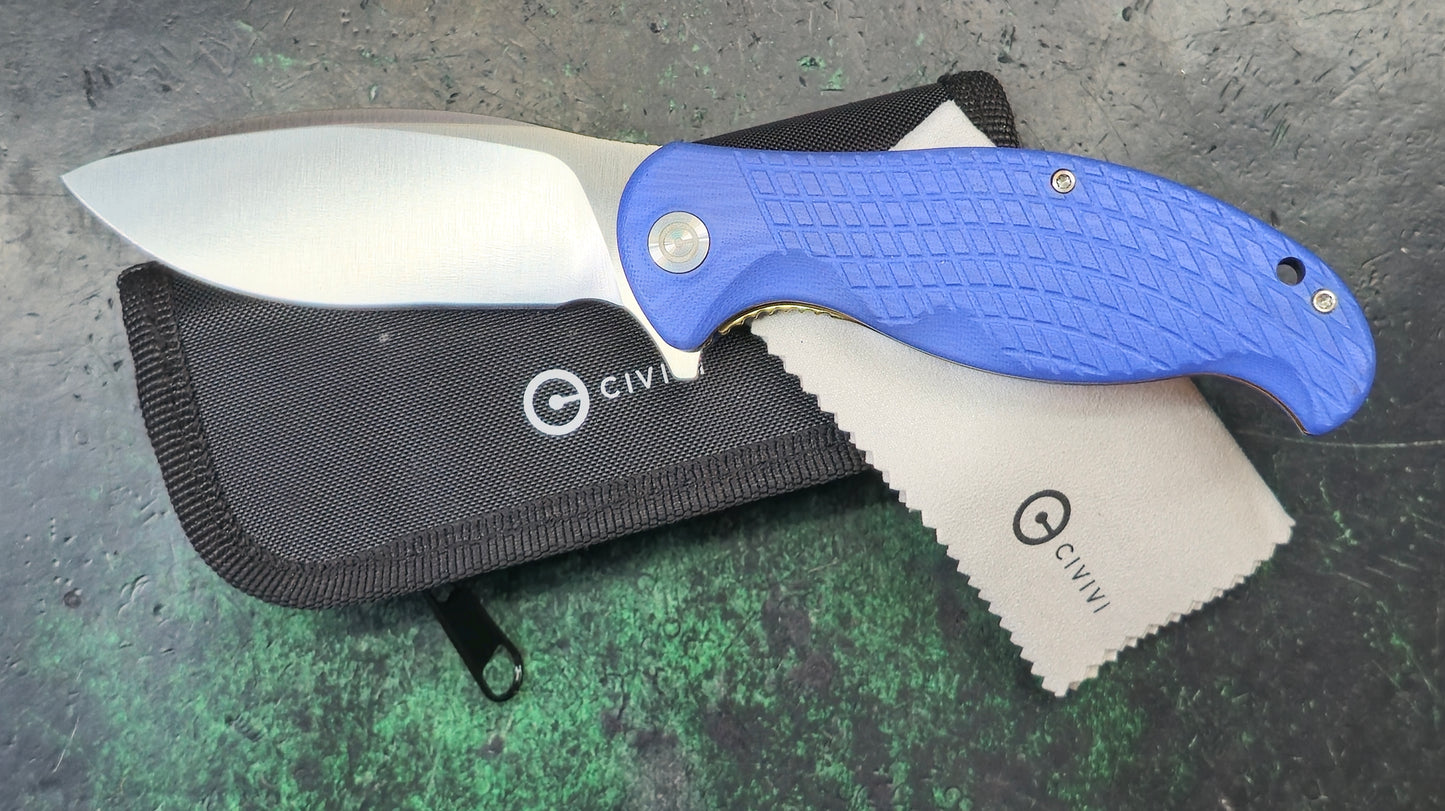 Civivi Naja Blue Frag G-10 Gold SS liners 9CR18MOV Blade (USED)