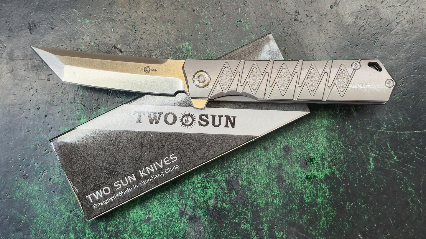 TwoSun TS20 Ripple Titanium Handle YJ01-V1 Blade (NEW)