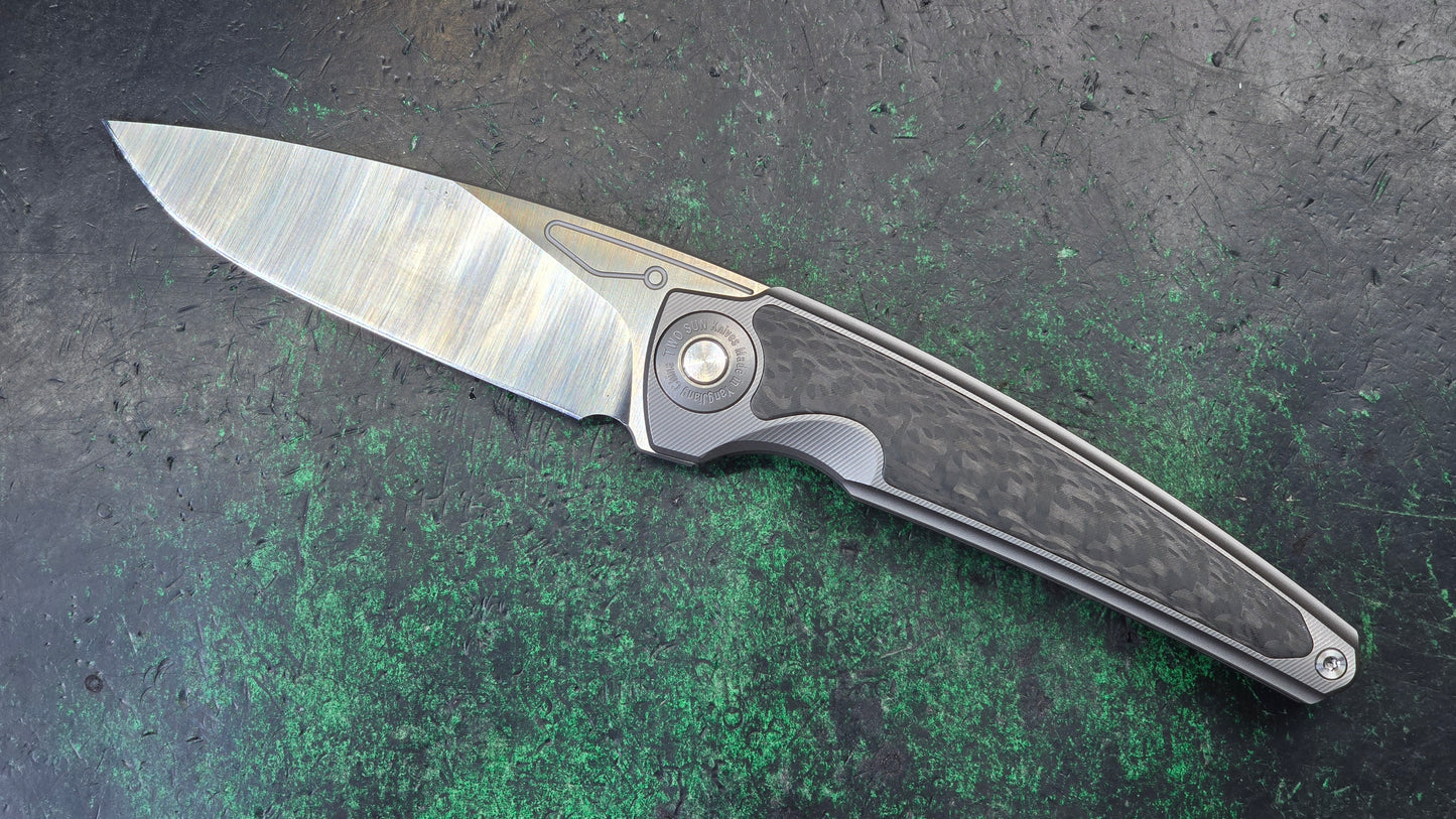 TwoSun TS482 Titanium/CF Handle 14C28N Blade (NEW)
