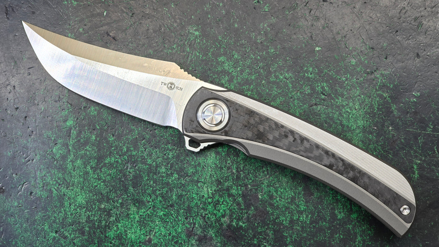 TWOSUN TS191 Titanium/Carbon Fiber Handle M390 (NEW)
