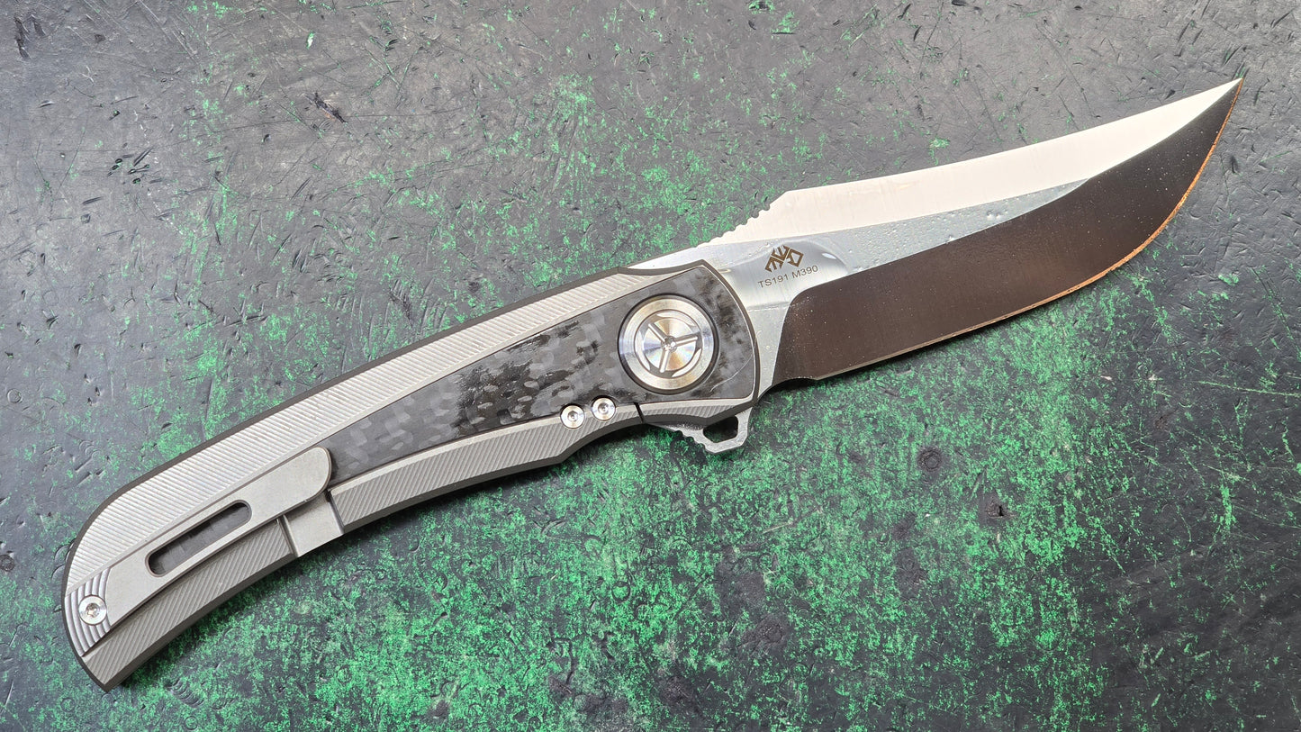 TWOSUN TS191 Titanium/Carbon Fiber Handle M390 (NEW)