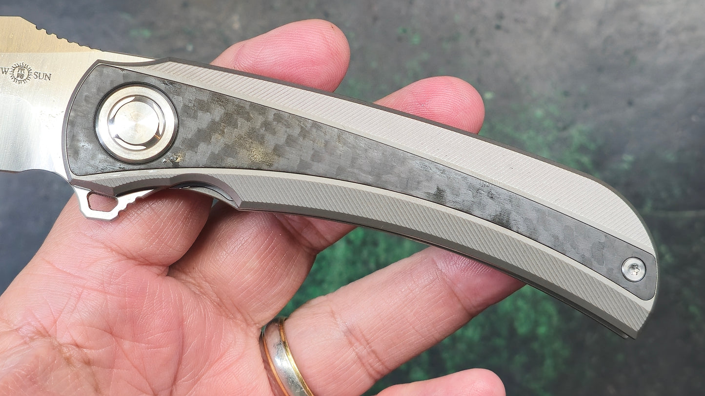 TWOSUN TS191 Titanium/Carbon Fiber Handle M390 (NEW)