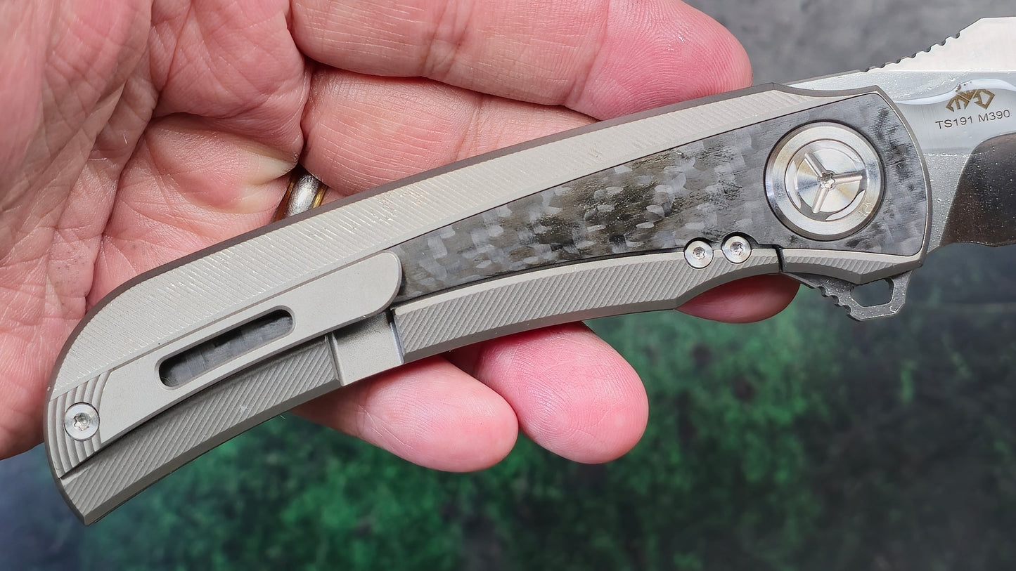 TWOSUN TS191 Titanium/Carbon Fiber Handle M390 (NEW)