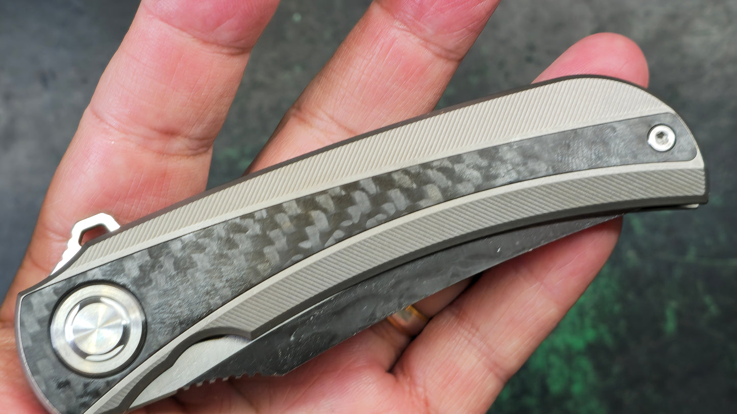 TWOSUN TS191 Titanium/Carbon Fiber Handle M390 (NEW)