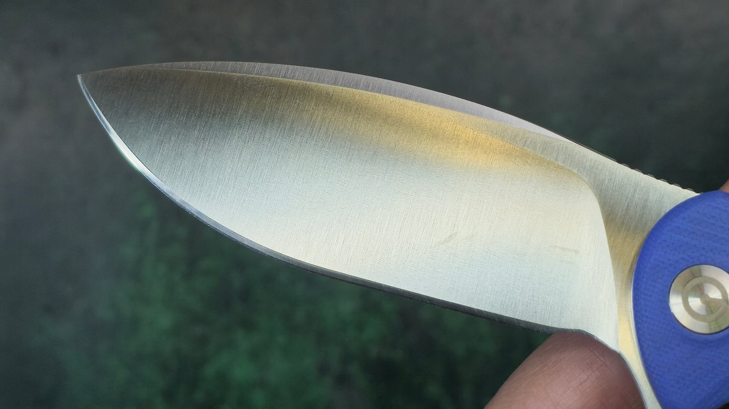 Civivi Naja Blue Frag G-10 Gold SS liners 9CR18MOV Blade (USED)