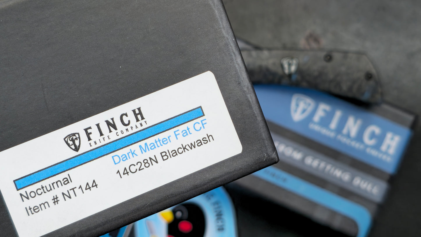 Finch Nocturnal Linerlock Dark Matter Carbon Fiber Folding 14C28N (NEW)