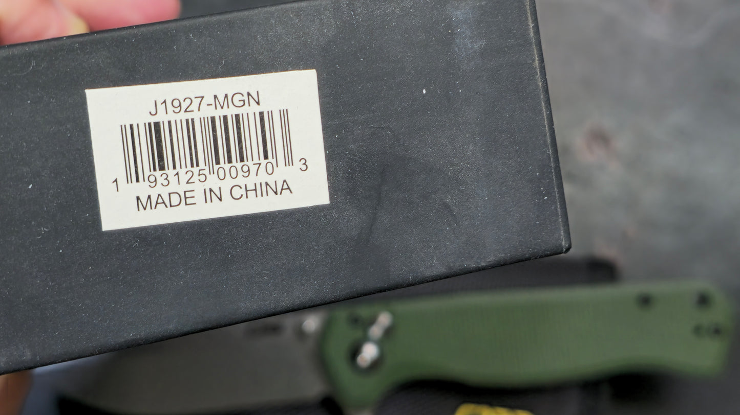 CJRB CHORD Button Lock Green Micarta AR-RPM9 (NEW)