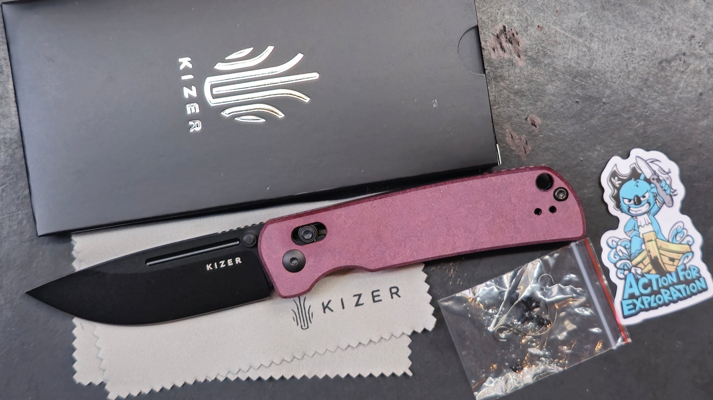 Kizer Escort Folding Knife Red Richlite Handle 154CM (NEW)