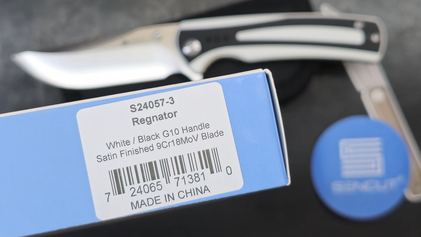 Sencut Regnator Folding Knife White/Black G10 Handle 9Cr18MoV (NEW)