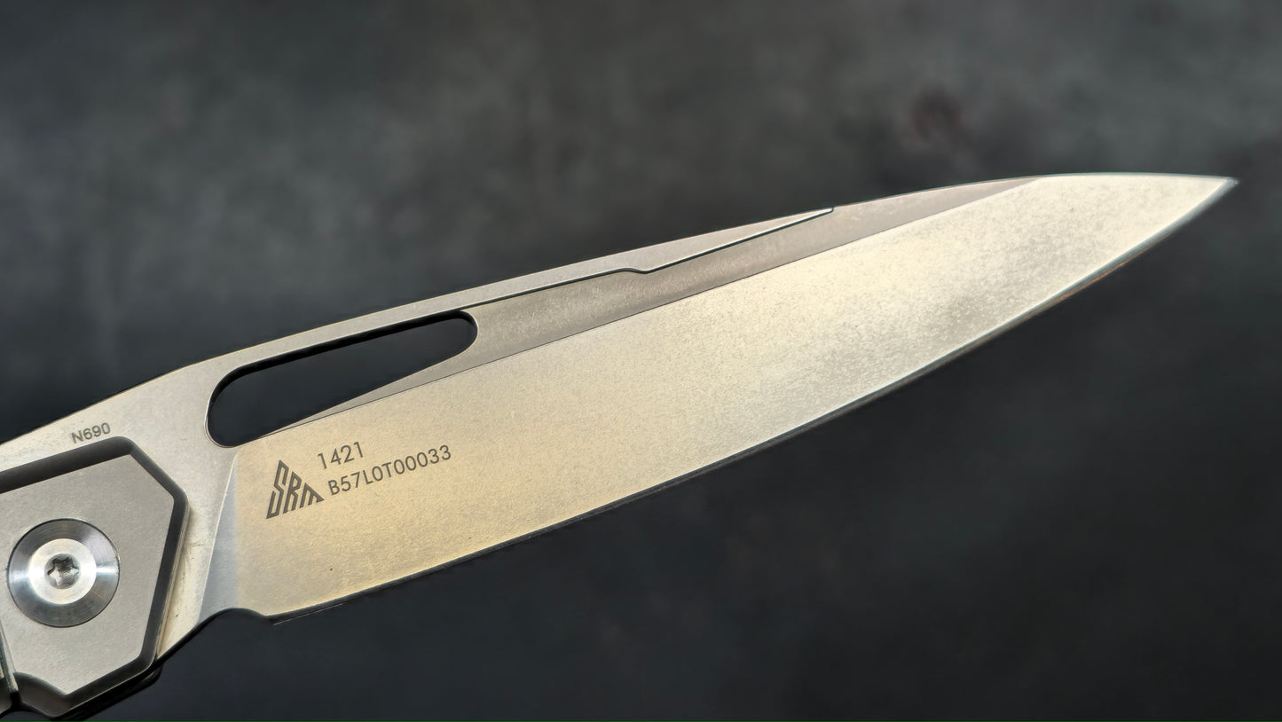 SRM Fantasy Folding Knife Brown Titanium/G10 Handle N690 (NEW)