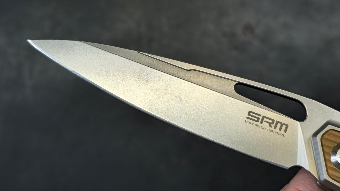 SRM Fantasy Folding Knife Brown Titanium/G10 Handle N690 (NEW)