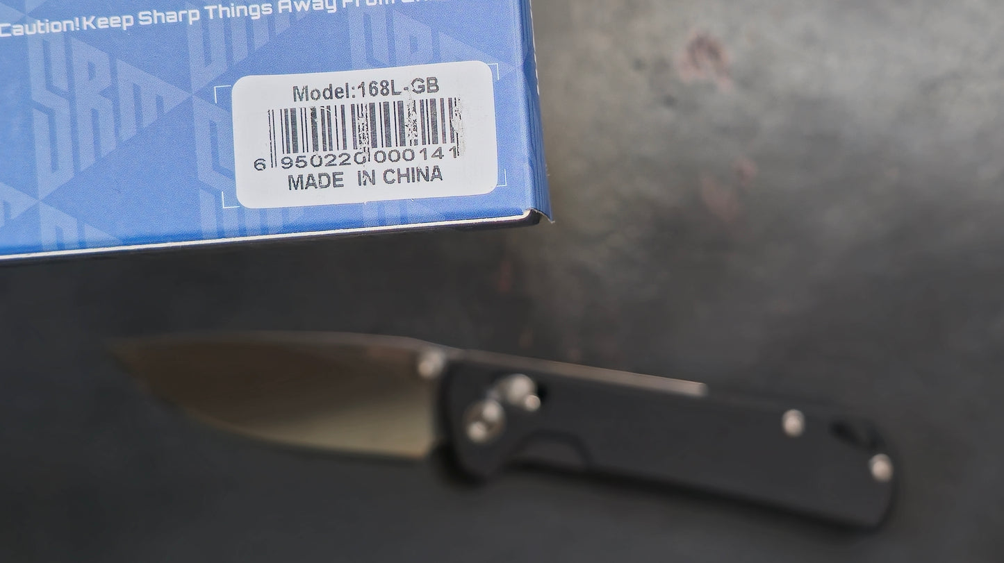 SRM 168L-GB D2 blade, G10 handle, Ambi Lock (NEW)