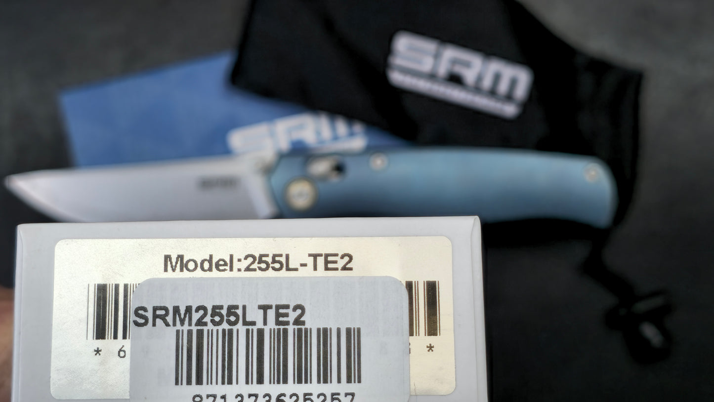 SRM Medal 255L-TE2 Laminated 140Cr blade, TC4 Titanium, Mono chassis, Ambi clip (NEW)