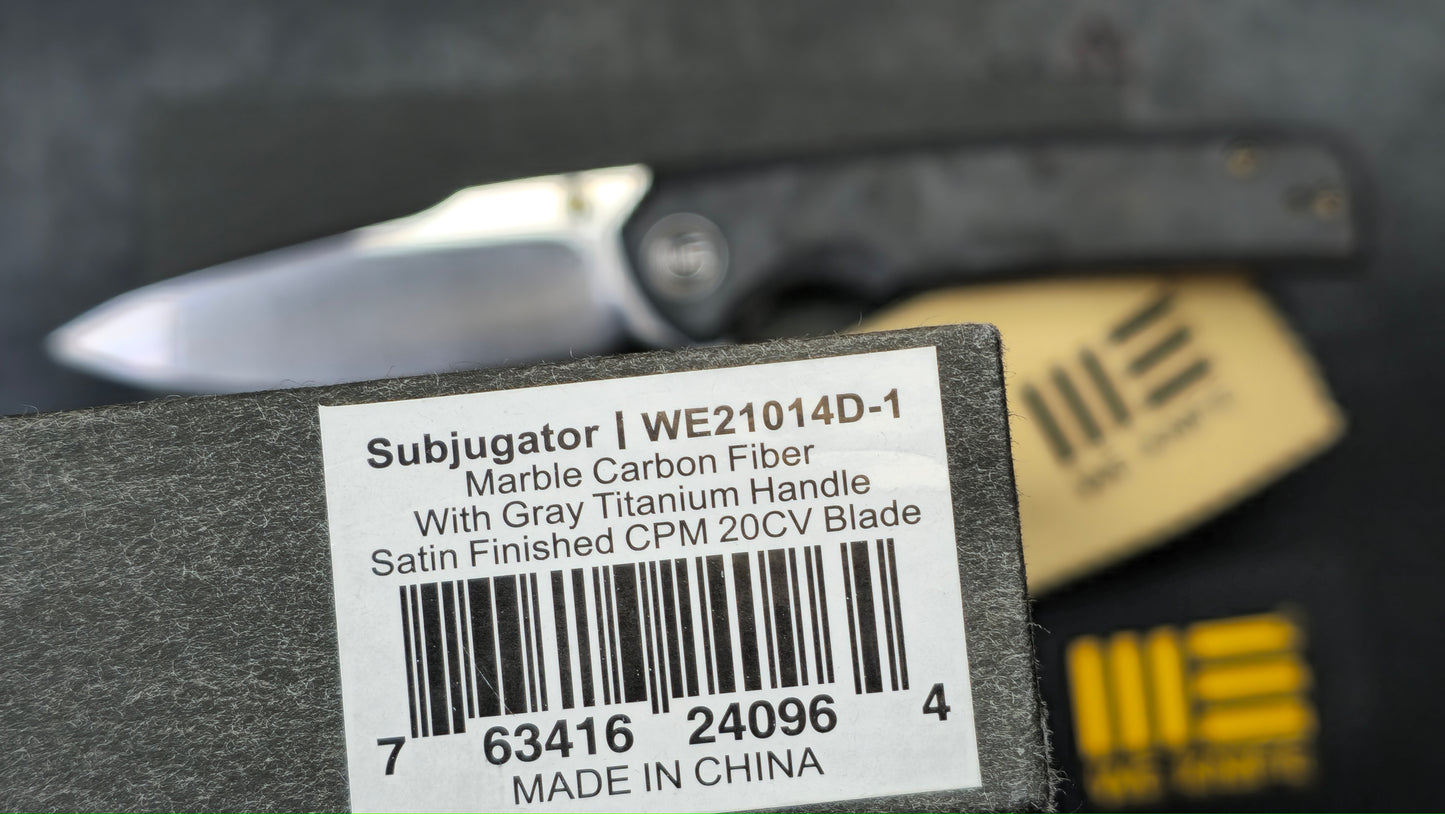 WEKNIFE Subjugator Titanium & Carbon Fiber 3.48" CPM 20CV