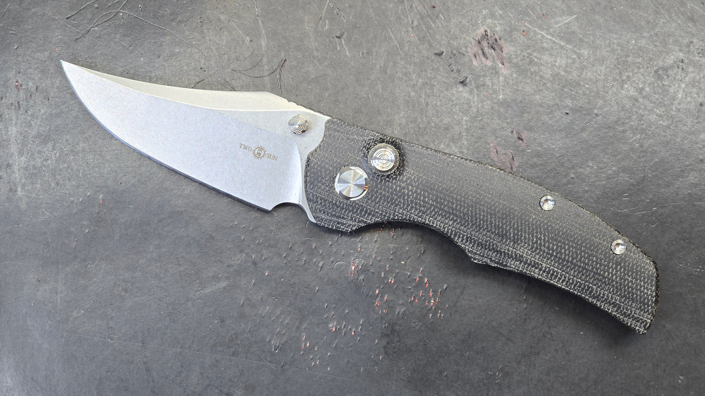 TWOSUN TS398 Button Lock Micarta D2 (NEW - OPEN BOX)