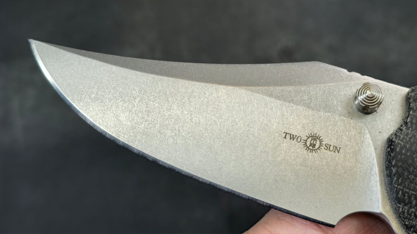 TWOSUN TS398 Button Lock Micarta D2 (NEW - OPEN BOX)