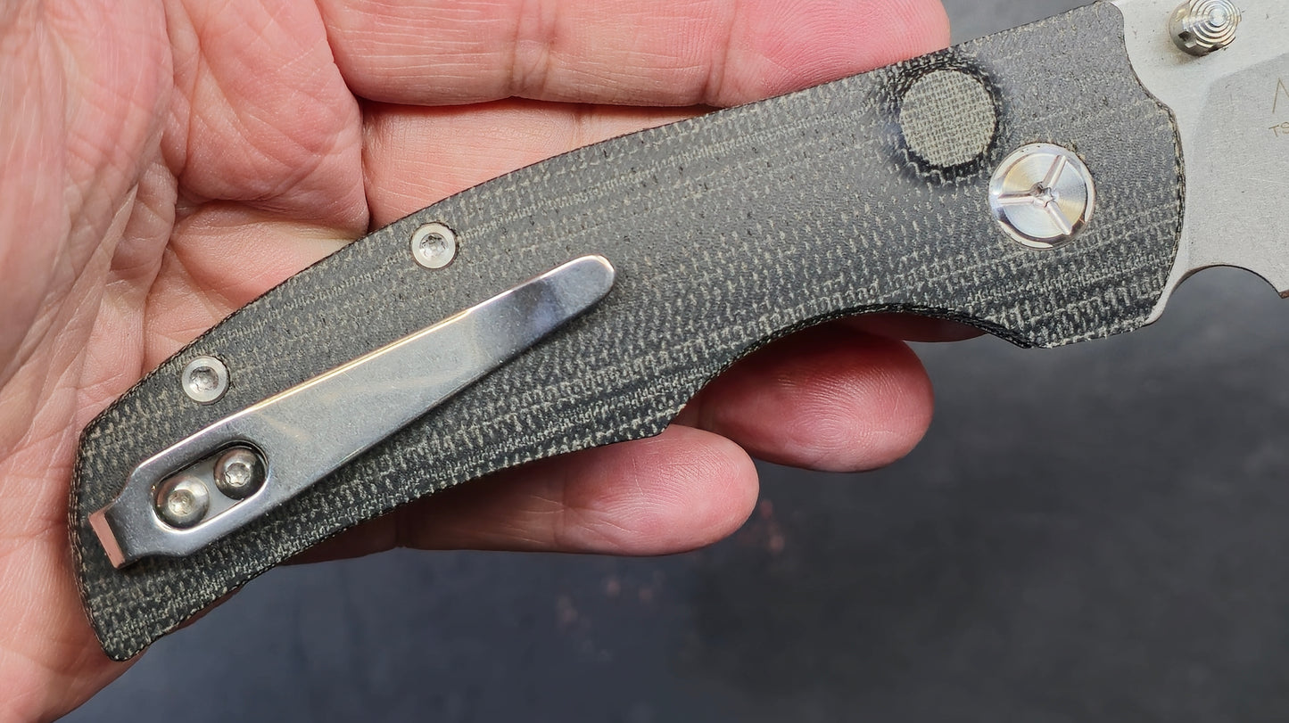 TWOSUN TS398 Button Lock Micarta D2 (NEW - OPEN BOX)