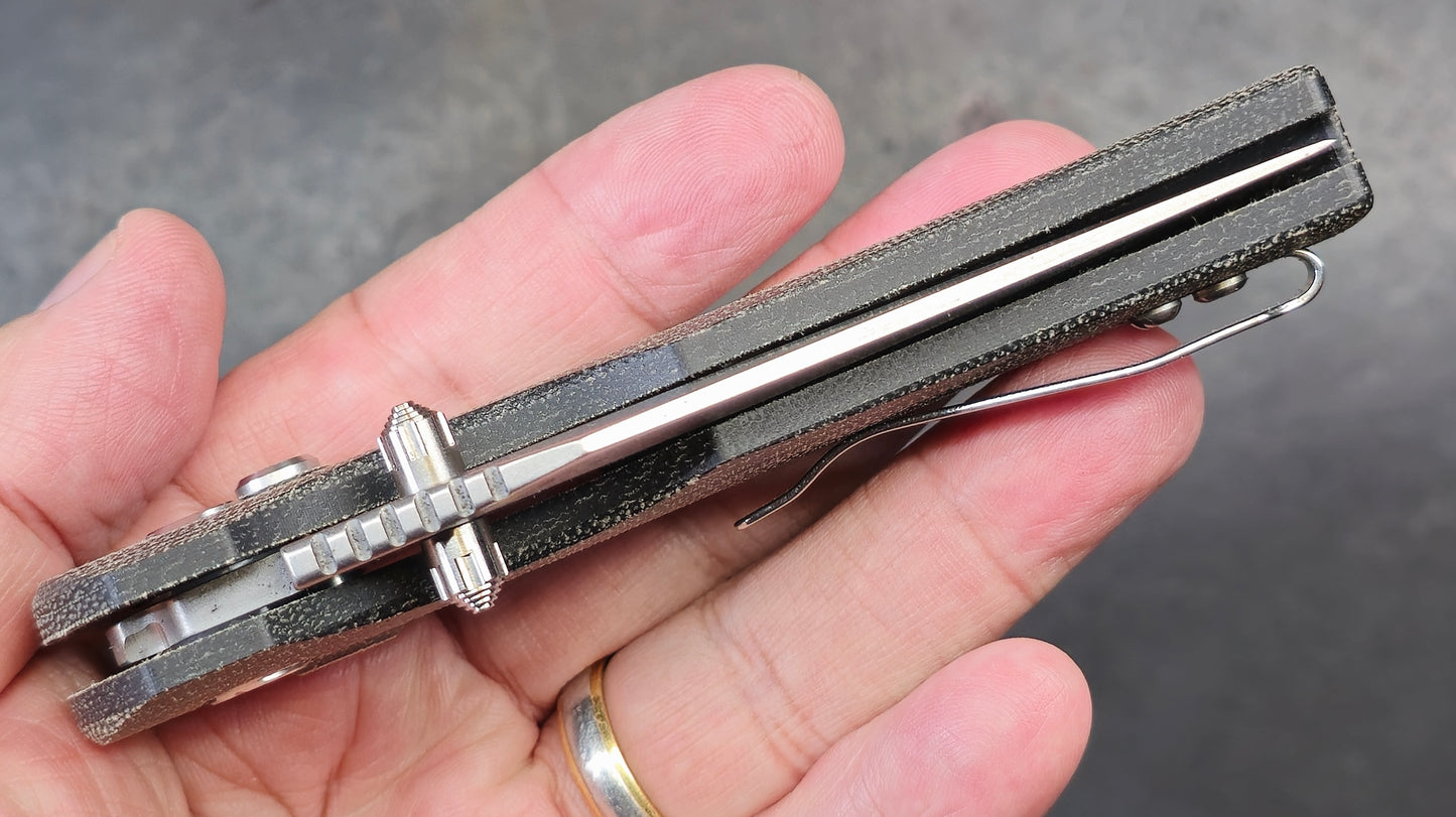 TWOSUN TS398 Button Lock Micarta D2 (NEW - OPEN BOX)