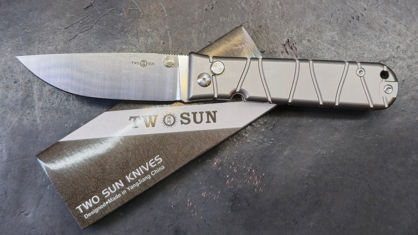 TWOSUN TS409 Button Lock Titanium M390 (NEW)