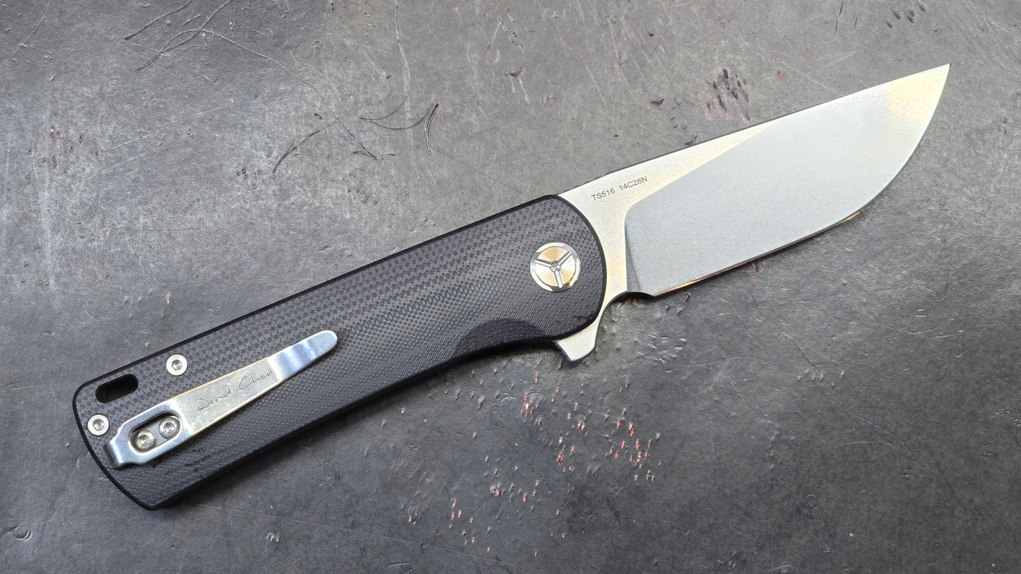 TWOSUN TS516 Black/Brown G10 Handle 14C28N