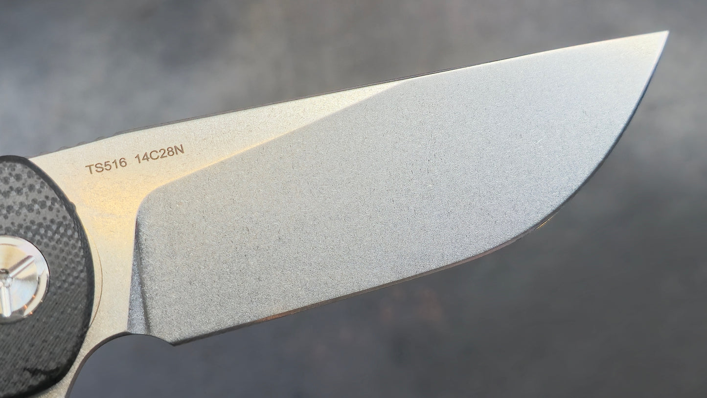 TWOSUN TS516 Black/Brown G10 Handle 14C28N