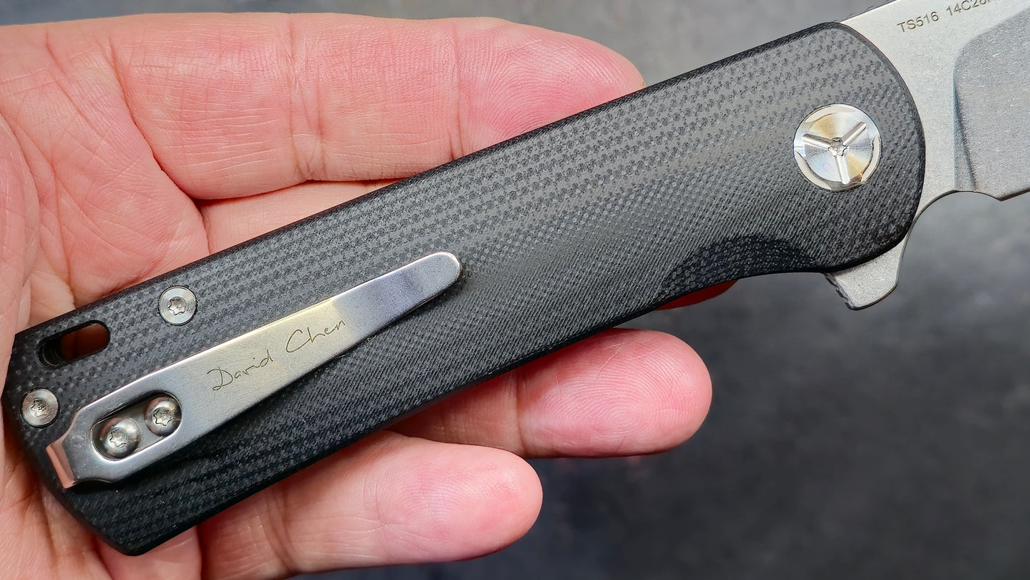 TWOSUN TS516 Black/Brown G10 Handle 14C28N