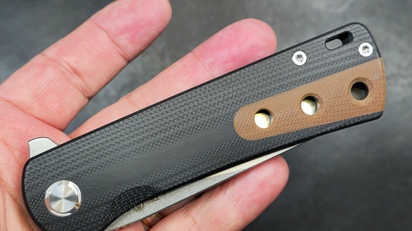 TWOSUN TS516 Black/Brown G10 Handle 14C28N