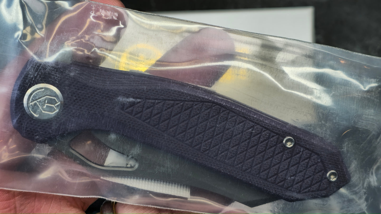 KUBEY Drake Purple G10 3.46" Sandblast Bohler M390 (NEW)