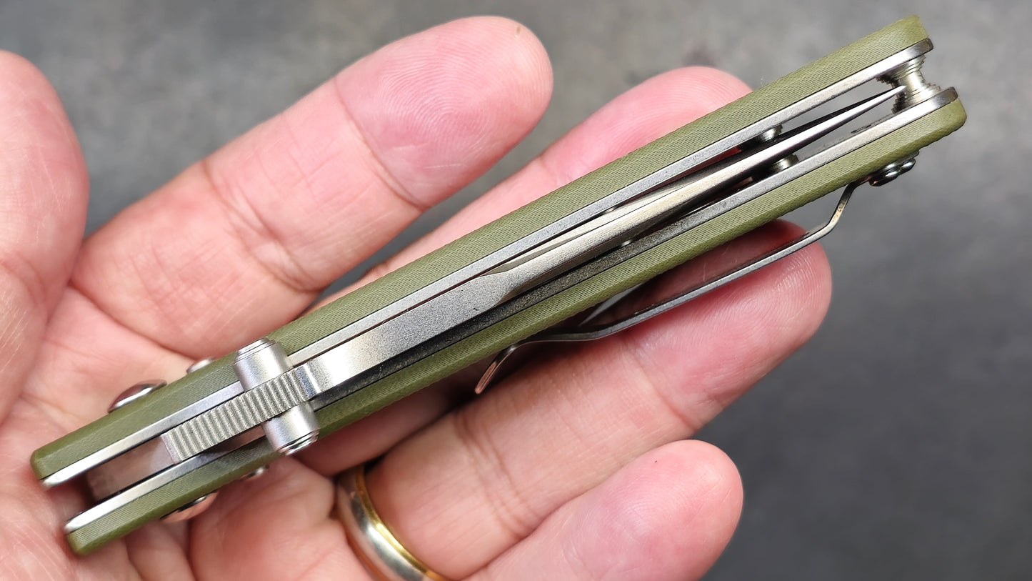 Ganzo D704-GR Pocket Folding Knife D2 Steel Flip Blade G10 (NEW)