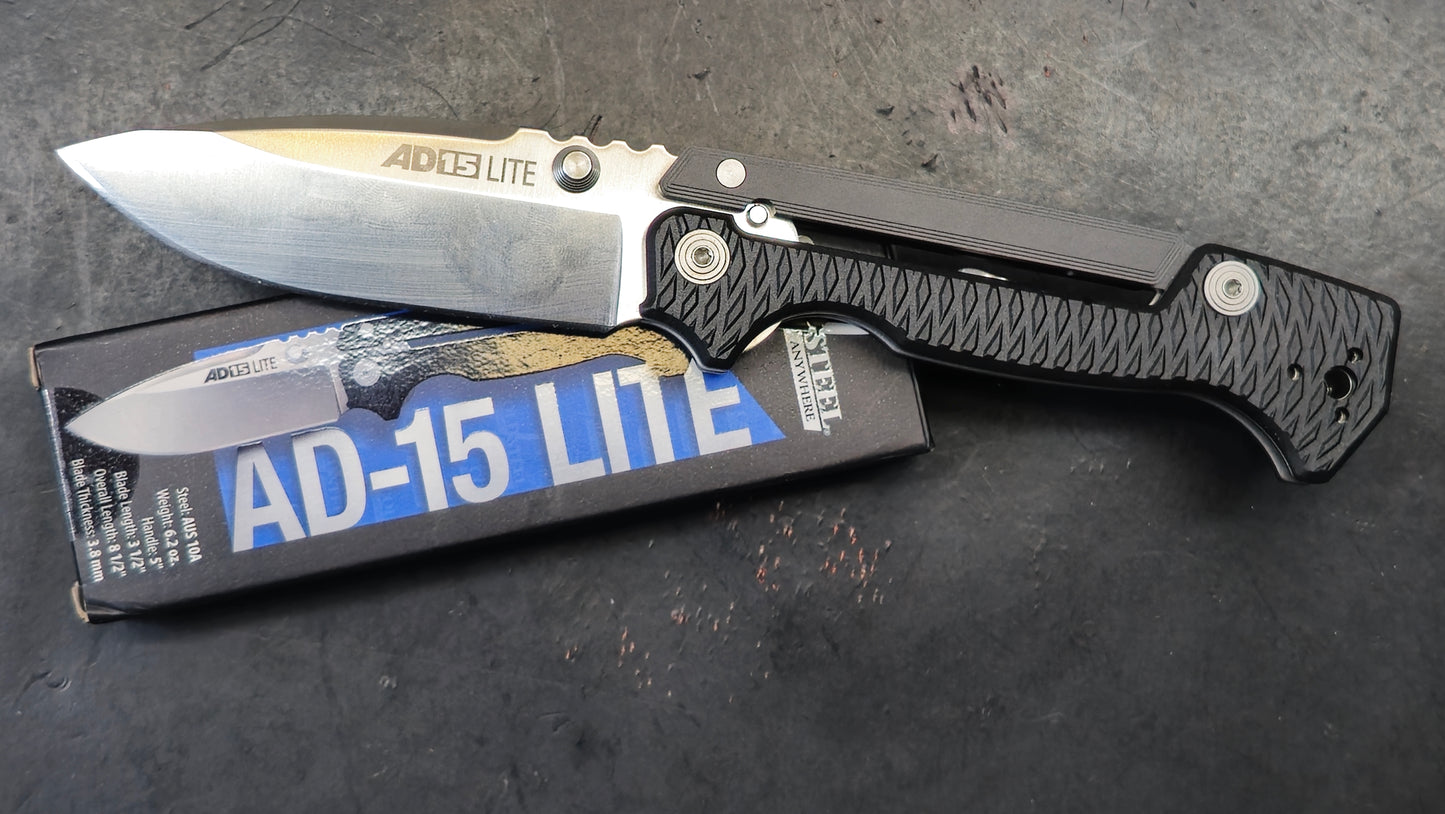 COLD STEEL AD15 Lite Black Griv-Ex Handle AUS 10-A (NEW)