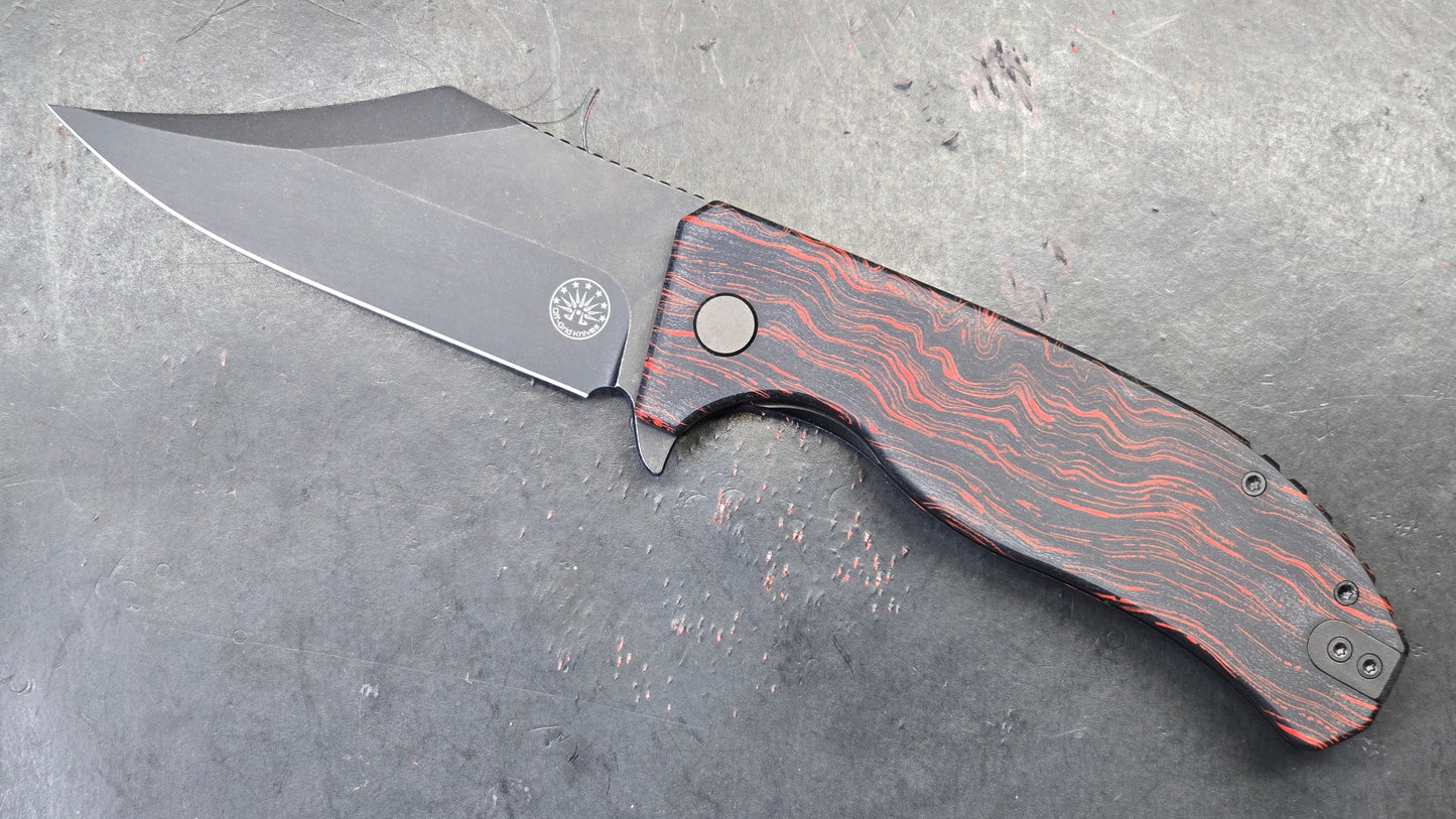 Off-Grid Knives Caiman XL Red Dawn Edition Bowie Blade Sandvik 14C28N Red & Black G10 (NEW)