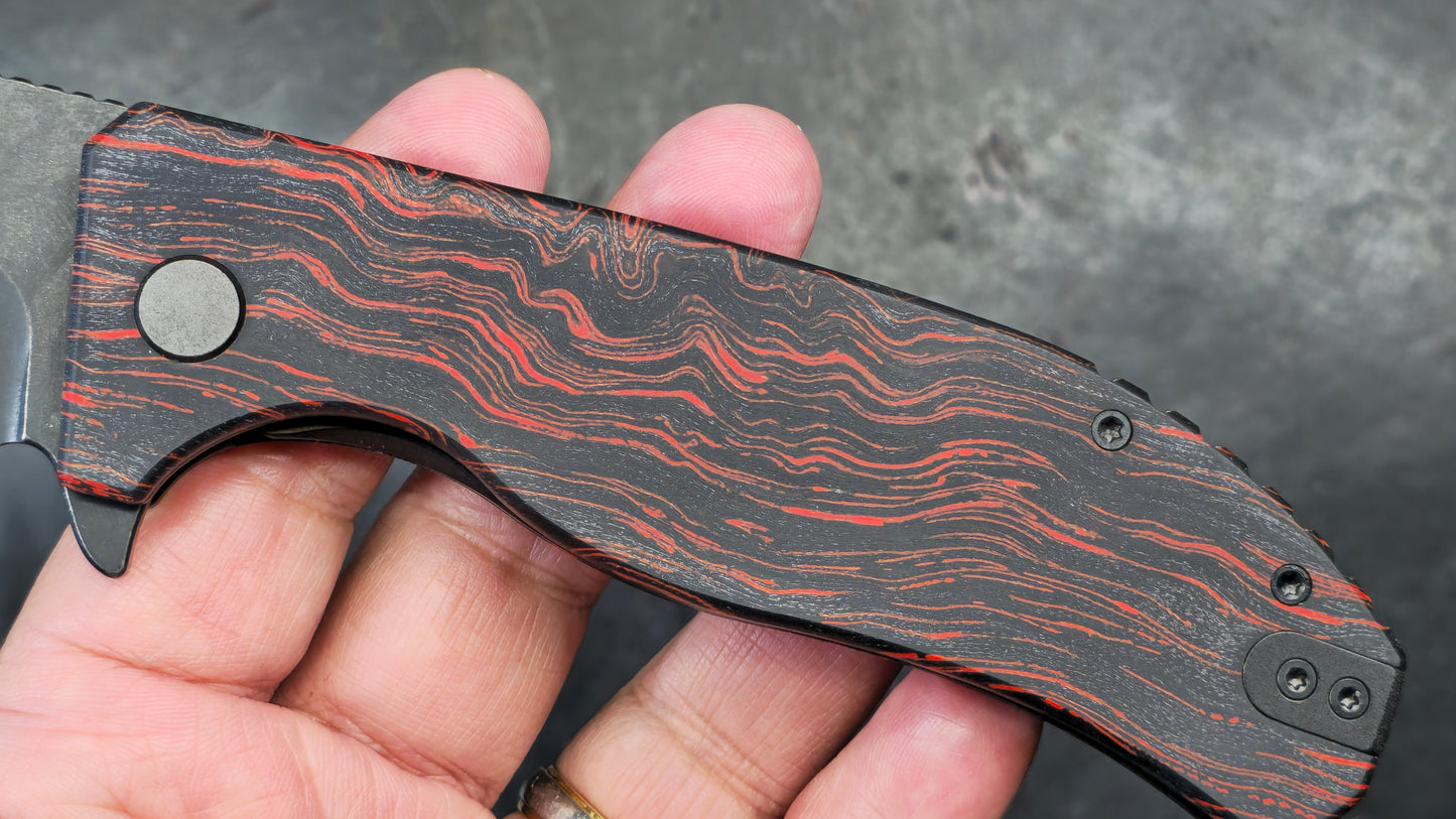 Off-Grid Knives Caiman XL Red Dawn Edition Bowie Blade Sandvik 14C28N Red & Black G10 (NEW)