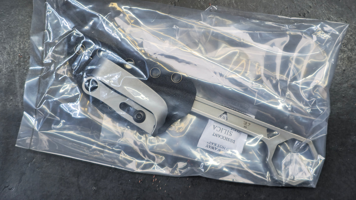 Kubey Hydra Design 12.7 Fixed Blade Knife Skeletonized Handle 14C28N Tanto Point (NEW)