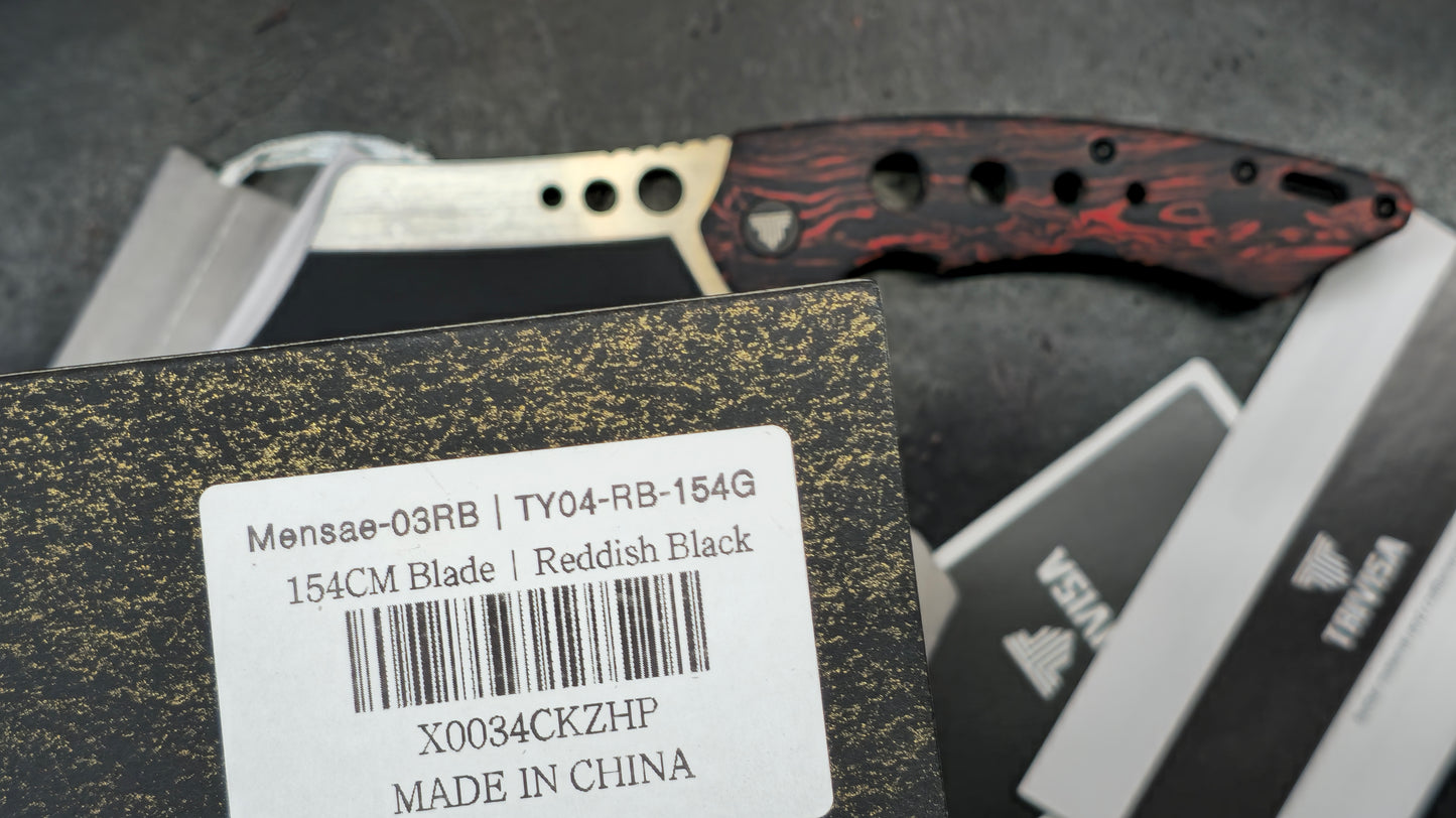 Trivisa Mensae RED/Black G10 Handle 154CM Cleaver (NEW)