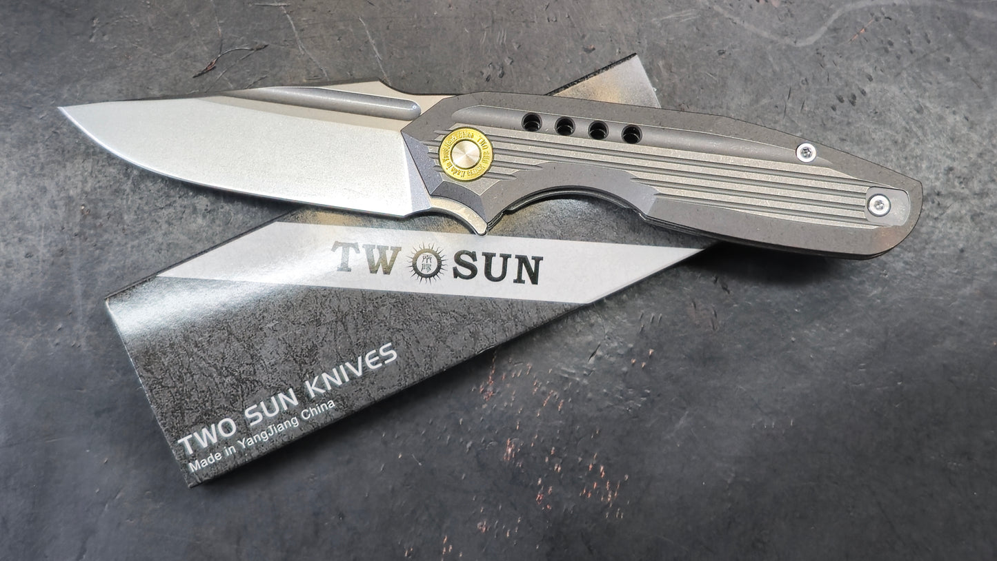 TWOSUN TS194 Sandwashed Titanium Handle M390 (NEW)