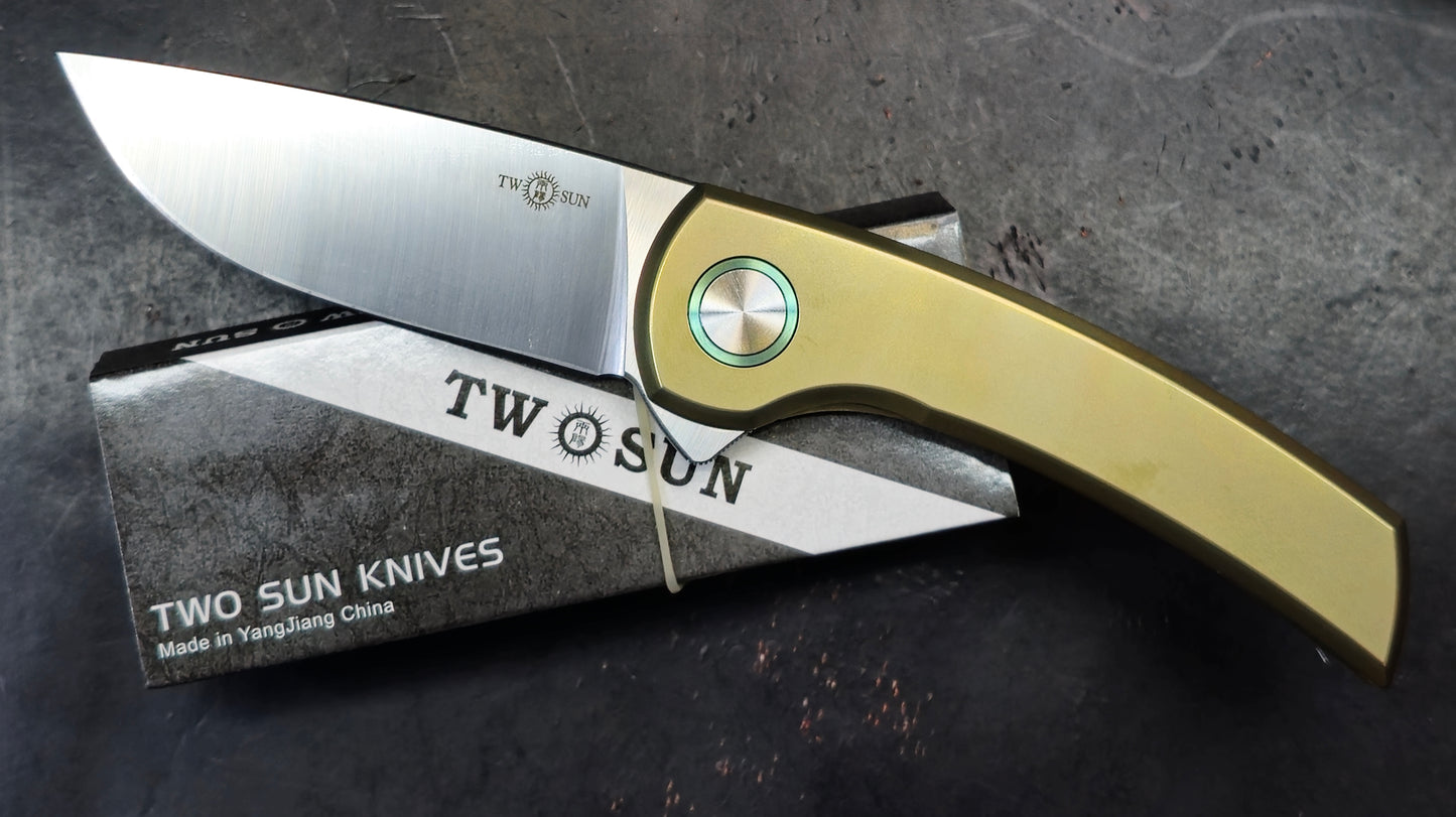 TwoSun TS575 Gold Anadized Titanium Handle M390 (NEW)