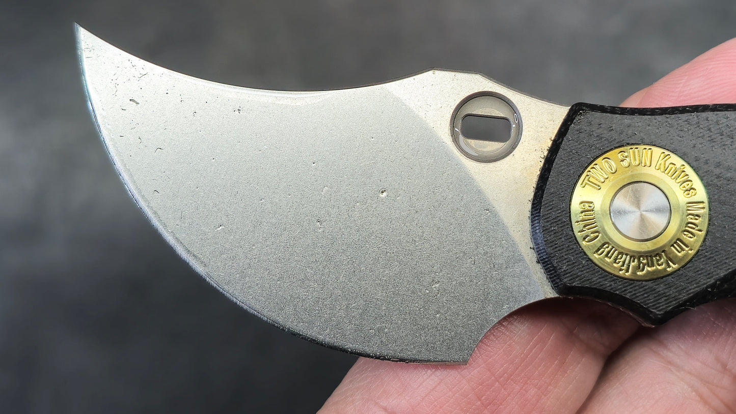TwoSun TS520 Micro Mini Fixed Blade Black Micarta K110 (NEW)