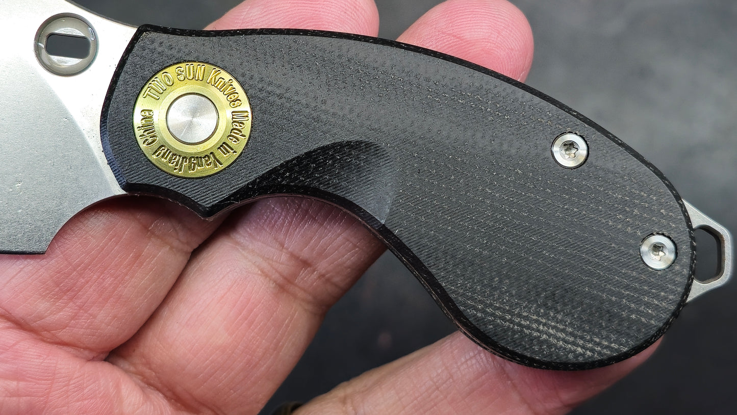TwoSun TS520 Micro Mini Fixed Blade Black Micarta K110 (NEW)