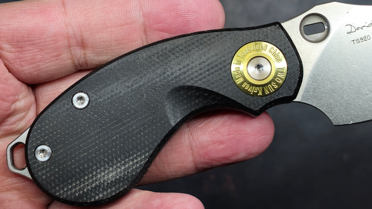 TwoSun TS520 Micro Mini Fixed Blade Black Micarta K110 (NEW)