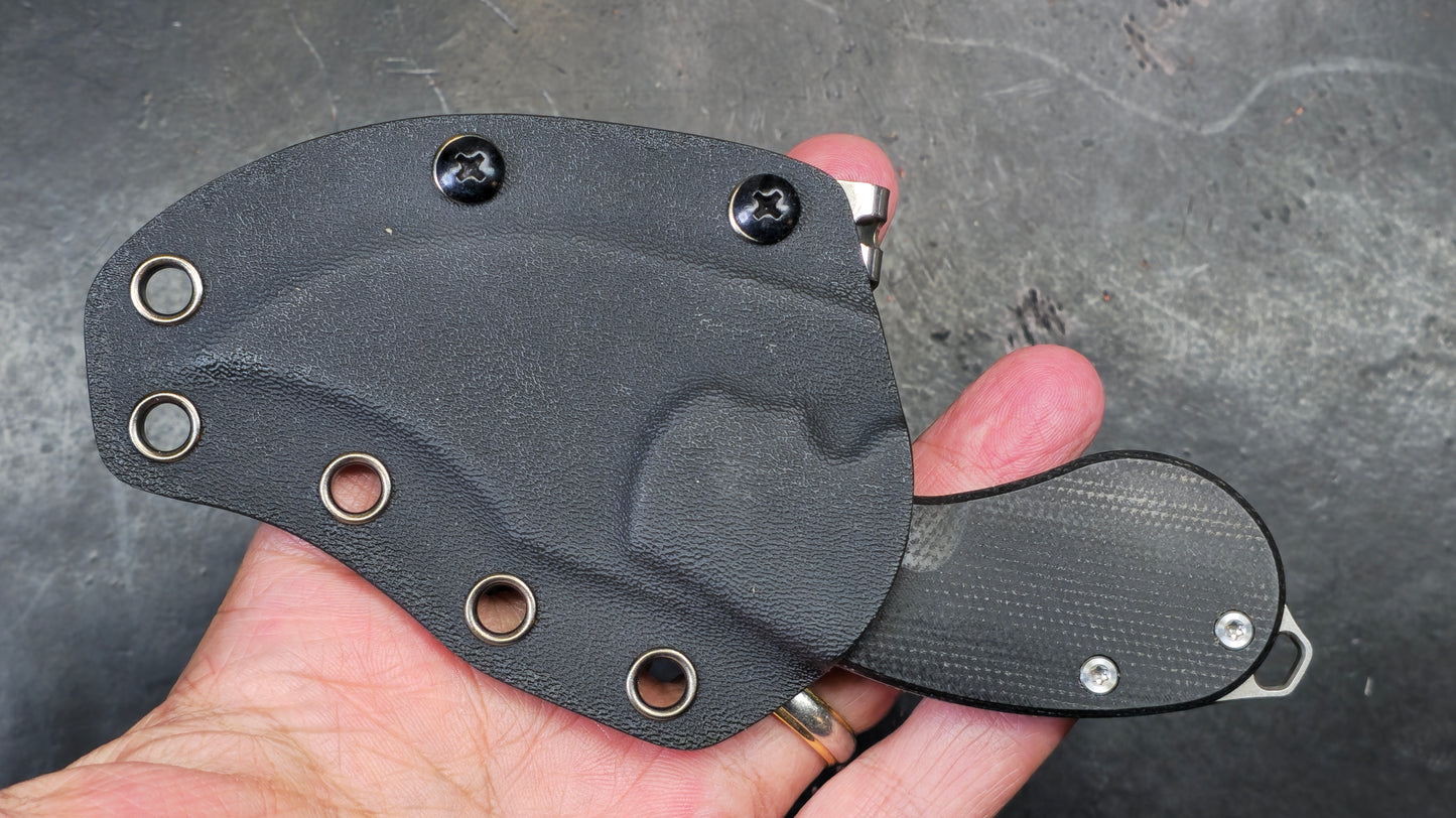 TwoSun TS520 Micro Mini Fixed Blade Black Micarta K110 (NEW)