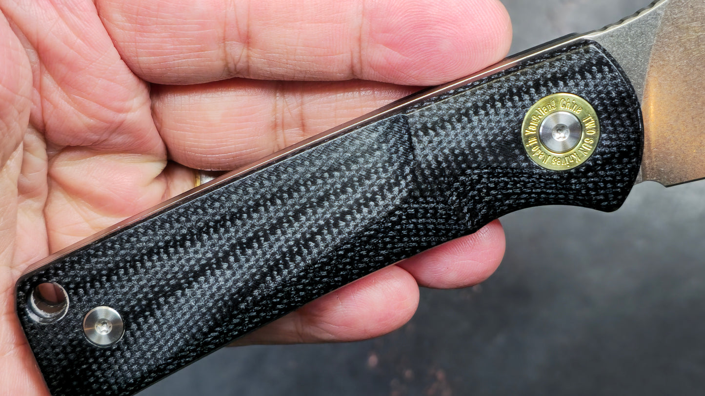 TwoSun TS521 Fixed Blade Micarta K110 Plain Edge (NEW)