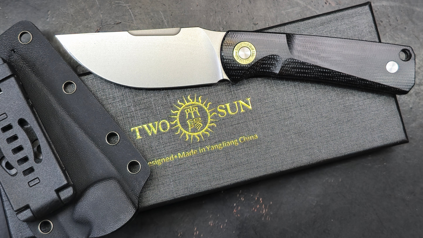 TwoSun TS521 Fixed Blade Micarta K110 Plain Edge (NEW)