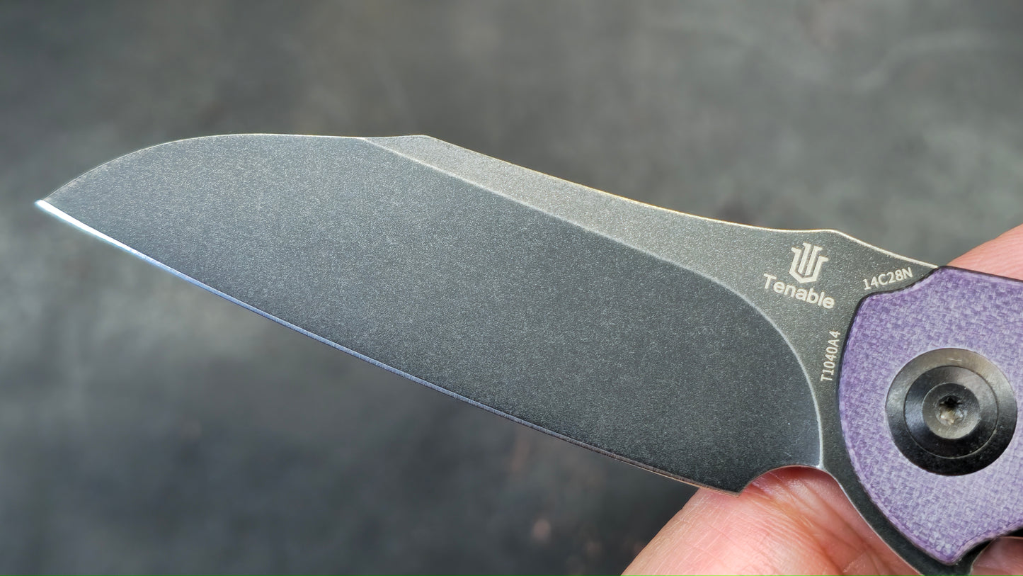 Tenable Prometheus Purple/Black G10 Handle 14C28N (NEW)