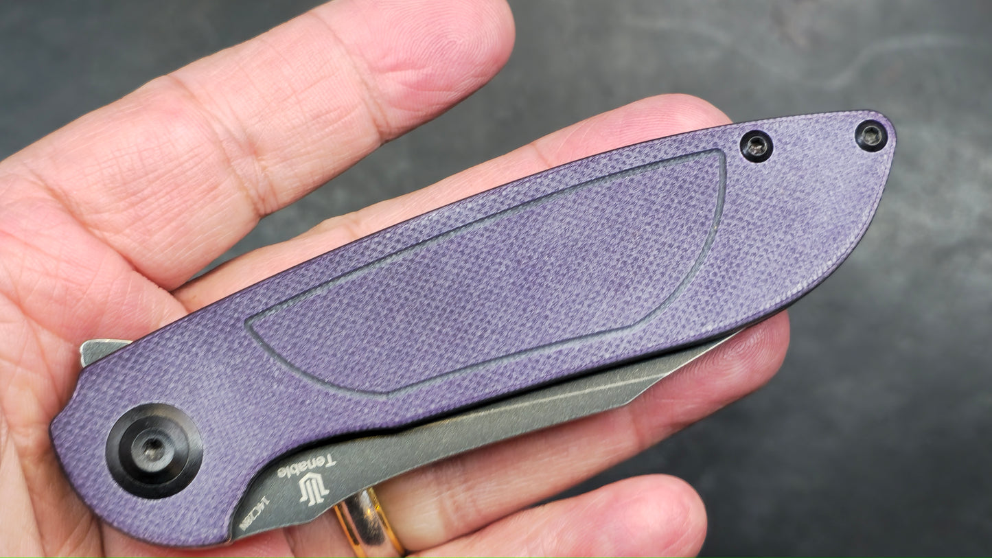 Tenable Prometheus Purple/Black G10 Handle 14C28N (NEW)